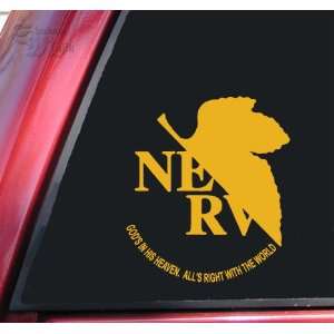  Neon Genesis Evangelion NERV Vinyl Decal Sticker   Mustard 