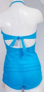 Hula Honey Blue Ruffle Swimsuit Tankini Boyshorts M Medium NWT NEW 