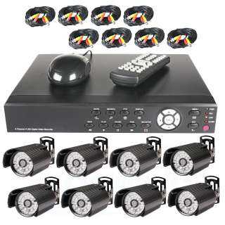 Home Security System 8 Channel H.264 Network DVR Waterproof Color CCTV 