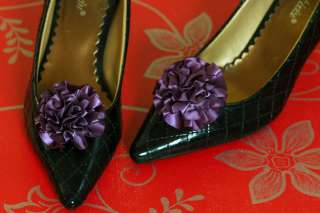 Violet Cockscome flower corsage formal cocktail gothic shoes clip