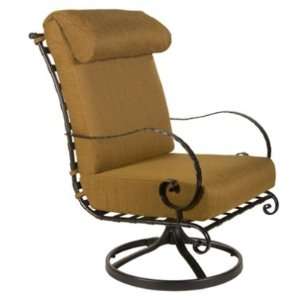   High Back Swivel Rocker Arm Chair, Pillow Attached