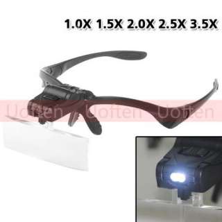   Head Magnifier Glass Visor LED Magnifying Loupe Portable New  
