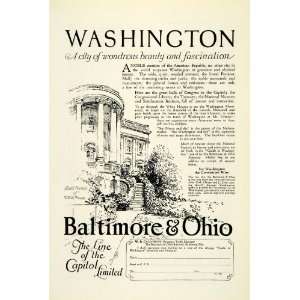  1924 Ad Baltimore Ohio Railway Train Travel Tourism White 