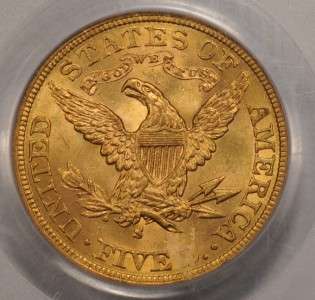   NGC MS 63 Half Eagle Rare in this grade PCGS Price Guide $1500  