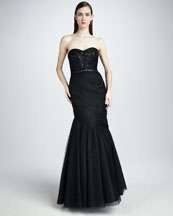 St. John Collection Sequin Bodice Gown   