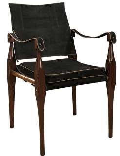 Army Campaign Suede Leather Roorkhee Chair Furniture  
