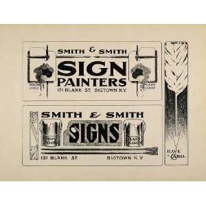  1910 Print Business Card Design Template Sign Painter 