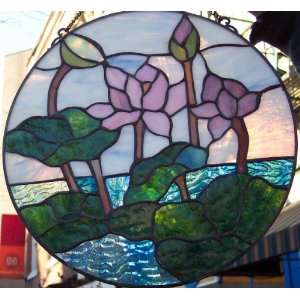  Stained Glass Window Panel 12x12 Round {9038 n}