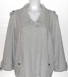 Pre Owned Motto 3/4 Sleeve Cropped Swing Jacket GRAY/2X  