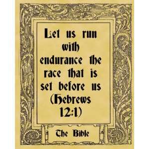    A4 Size Parchment Poster Bible Quotation Endurance