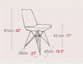 Mid Century Modern Designer Eiffel Leather Dining Chair  