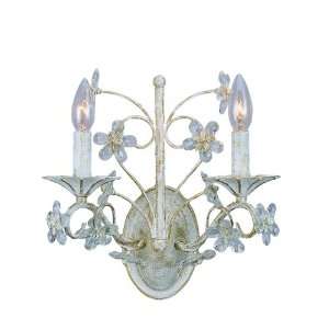  Crystorama 5402 AW Transitional Antique White Wall Sconce 