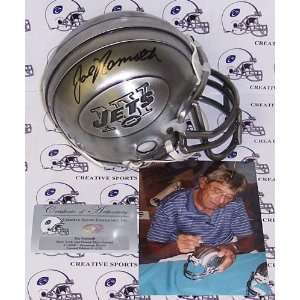 Joe Namath Autographed Mini Helmet     Riddell   Pewter Finish  