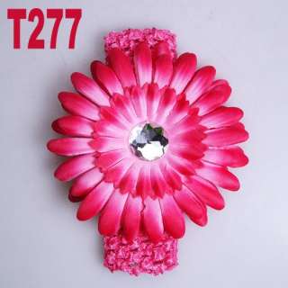 14 color of Flower Baby Hair Bow Clip Crochet Headband available