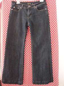 French Wide Leg Low Rise Dark Wash Jeans T40 (6)  