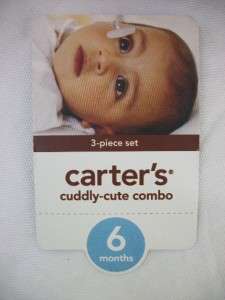 Carters 3 Piece Set Cuddly Cute Combo Size 6 Months  