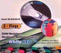 50 WHITE LED LIGHTERS LIGHT FLASHLIGHT NOT DISPOSABLE REFILLABLE W 
