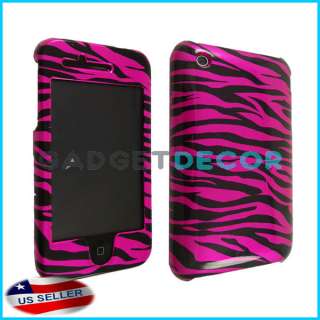 PINK ZEBRA DESIGN HARD CASE SNAP ON COVER FOR APPLE IPHONE 3G 3GS 
