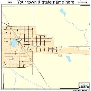 Street & Road Map of Woonsocket, South Dakota SD   Printed 