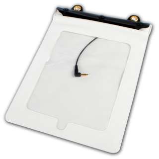 White Waterproof Case Bag Strap+ Earphones for iPad 1 2  