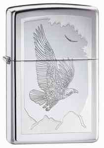 Zippo Birds of Prey High Polish Chrome Lighter, Low Shipping, 21069 