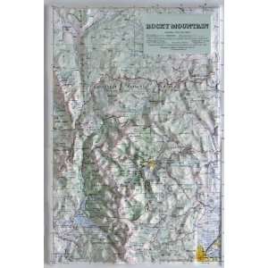  ROCKY MOUNTAIN NATIONAL PARK Raised Relief Map with Oak 