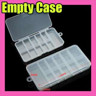 10 empty plastic nail tips storage box case tool S063  
