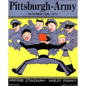 Historic Game Day Program Cover Art   ARMY (H) VS PITT 1932  