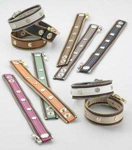 BCBGeneration Zipper Snap Faux Leather Bracelet Assorted Colors  