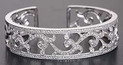 Leslie Greene 18K White Gold Diamond Cuff Bracelet  