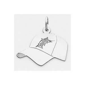    Sterling Silver Florida Marlins Lg Initial Logo Hat Charm Jewelry