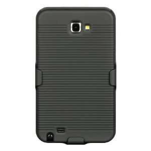 For AT&T Samsung Galaxy Note LTE i717 Black Hard Shell Case with Belt 