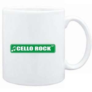    Mug White  Cello Rock STREET SIGN  Music