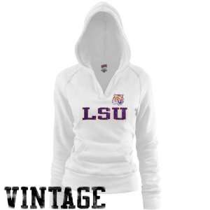  LSU Tigers Ladies White Rugby Vintage Hoody Sweatshirt 