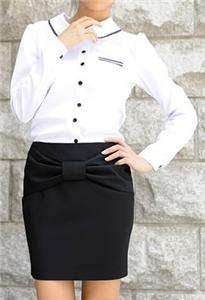 Career lady elegant dress up sexy ribbon suit skirt  