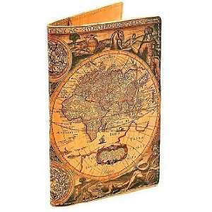   Map Italian Leather Printed Passport Holder Case