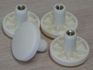 White Plastic Knobs (4) with 5/16 18 metal insert  
