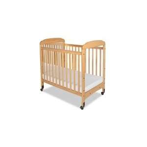  Serenity Compact Size Mirrored Fixed Side Crib   Natural 