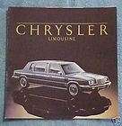 1986 chrysler limousine dealer sales brochure  