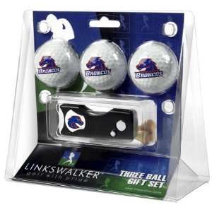 Boise State University Broncos 3 Golf Ball Gift Pack w/ Spring Action 