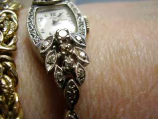 Vintage Hamilton 14K White Gold Diamond Watch  