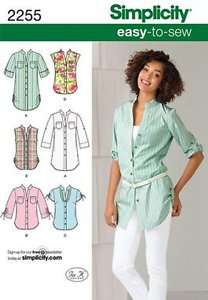 Simplicity Pattern 2255 Womens Easy Top Blouse Shirt  