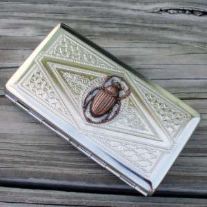 Steampunk Victorian Cigarette Tobacco Case Wallet Box business card 