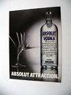Absolut Vodka Attraction martini glass 1985 print Ad