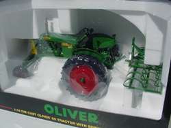 OLIVER 66 FARM TRACTOR W/SPRING TOOTH HARROW TOY TIMES  