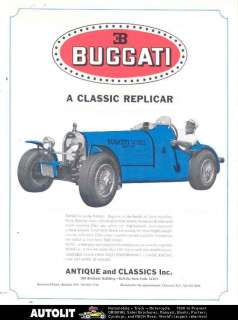 1927 Bugatti 35B VW Kit Car Sales Brochure  