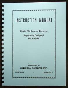 Setchell Carlson Model 524 BC 1206 BC1206 Beacon Receiver Manual 