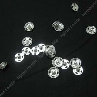 Nickel silver tone Sew on Spring Press Stud Metal button quick snap 