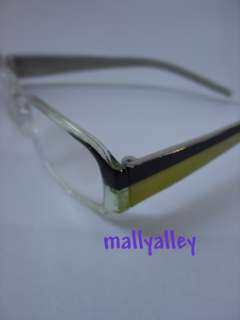 New BLACK GREEN CLEAR Reading Glasses Rectangle 3.00  