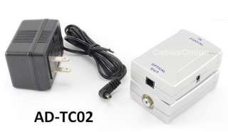   to Toslink Digital Optical Out Converter Adapter w/ AC Power Adapter